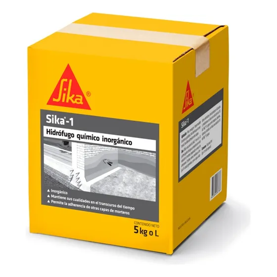 Hidrofugo Químico Inorgánico Sika - 1 Caja Por 5 Litros