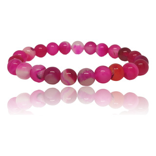 Pulseira Esferas 6mm Com Pedra Ágata Rosa Boas Energias Pulseira Esferas 6mm Com Pedra Ágata Rosa Boas Energias