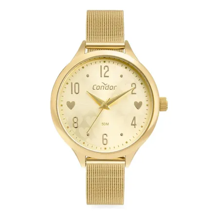 Kit Relógio+pulseira Condor Feminino Dourado Co2035ngz/k4x Dourado Champanhe
