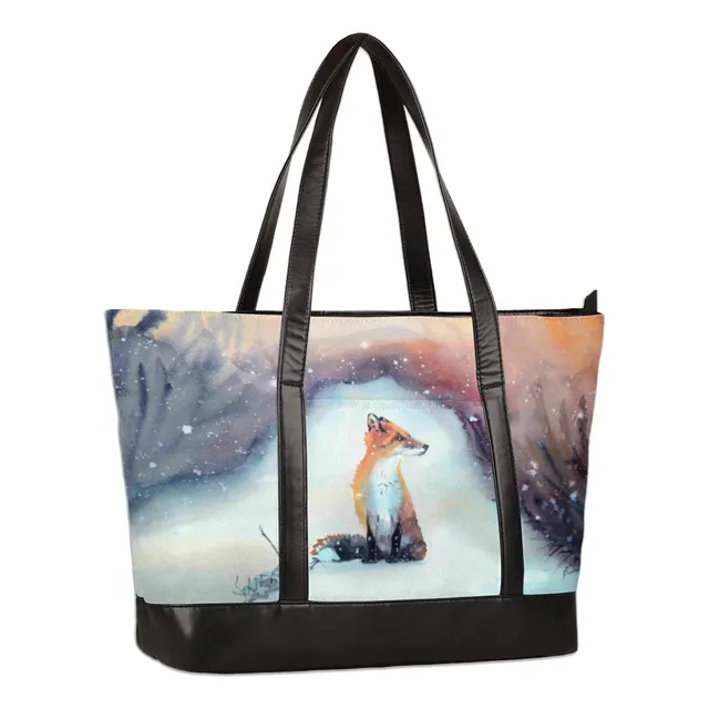 Bolso Mano Para Ordenador Portatil Zorro Nieve Mujer Ligero