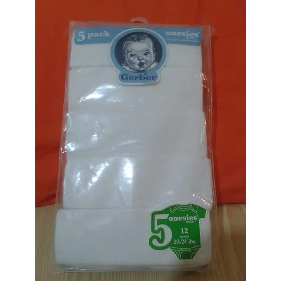 Bodys Gerber Onesies 5-pack Blancos Manga Corta Original. 