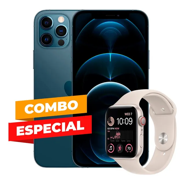 Combo Celular iPhone 12 Pro 128 Gb + Reloj Apple Watch Se 2nd Gen Gps + Cel 40 Mm - Excelente