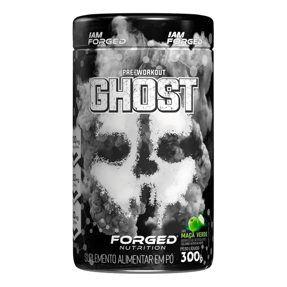 Pré Treino Ghost 2.0 Com Beta Alanina, Cafeína, Tirosina, Taurina 300g - Forged Nutrition Sabor Maça Verde