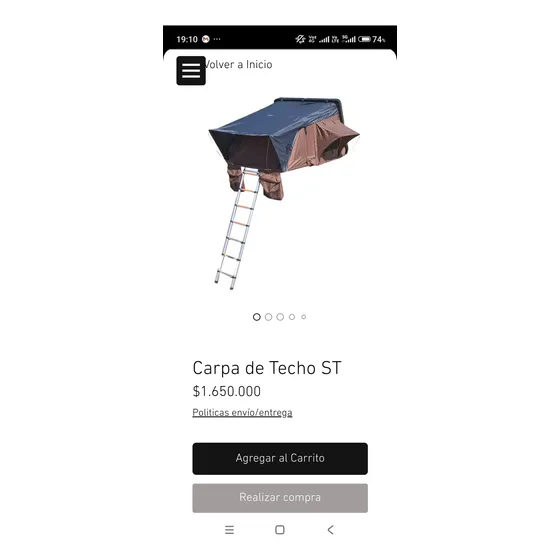 Carpa De Techo St Marca Tentline 3personas. Gris Oscuro