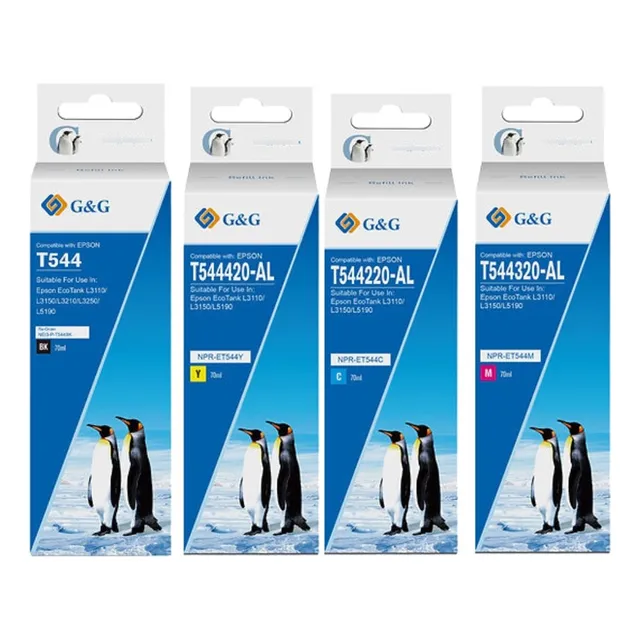Pack 4 Tintas T544 C/boquillas Premium L3110/l3158/l6160 Gyg