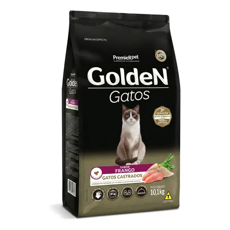 Ração Golden Gatos Castrados Frango 10kg Alta Aceitação