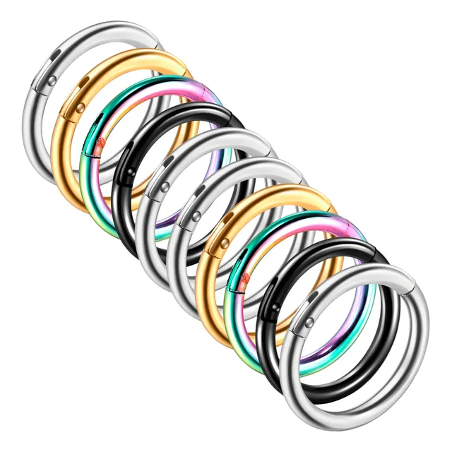 Argollita Labio Piercing Nariz Clicker Bisagra X10 Acero 316