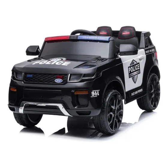 Camioneta De Policía Infantil 12v A Batería Con Motor Negro