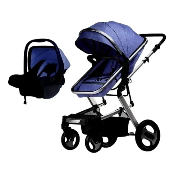 Coche Para Bebe, Silla Para Carro, Porta Bebe Y Mecedor 4en1 Color Azul