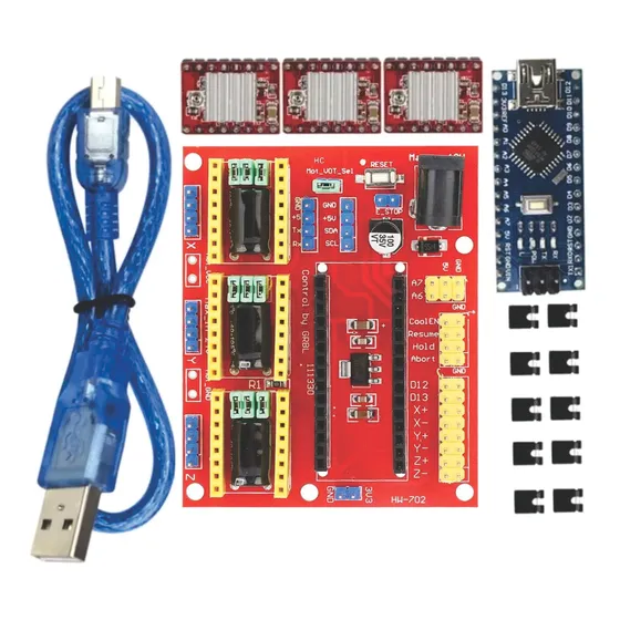 Kit Arduino Cnc Shield V4 + 3x Drivers A4988 + Nano + Nf-e