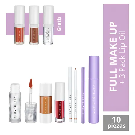 Kit Maquillaje Yiyi Beauty Full Make Up Sunshine + 3 Lip Oil