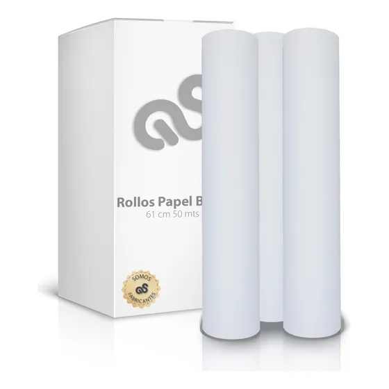 Papel Bond En Rollo 61 Cm X 50 Mts De 75 Gramos Para Plotter