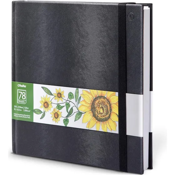 Cuaderno De Dibujo Ohuhu: 21x21 Cm, 78 Hojas, Tapa Dura