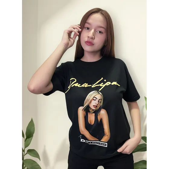 Remera Dua Lipa V2 Estampado Algodon Jersey Peinado 24/1