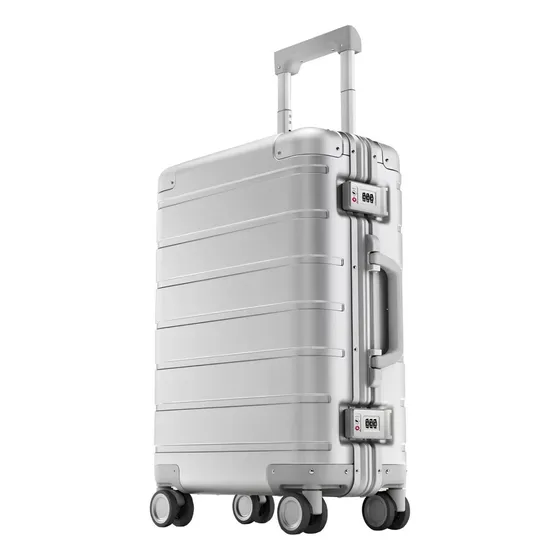 Maleta Xiaomi Metal Carry-on Luggage 20" Plateada Aleación de Aluminio y Magnesio Ruedas Giratorias 360° Cerraduras TSA Asa Ajustable de Cuatro Niveles Diseño Elegante y Duradero