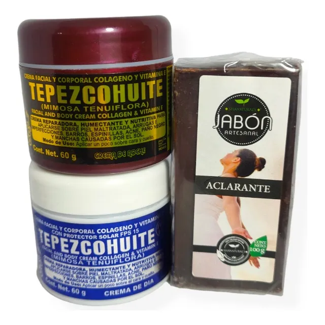 2 Crema De Tepezcohuite Noche Y Día Jabón Despigmentante