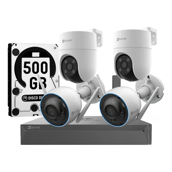 Kit Color 4 Camaras Ezviz Nvr 8ch Ext H3c Y H8c Wifi
