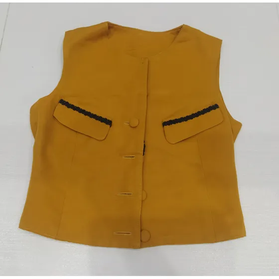 Chaleco De Dama, Mostaza, Talla Xs, Usado