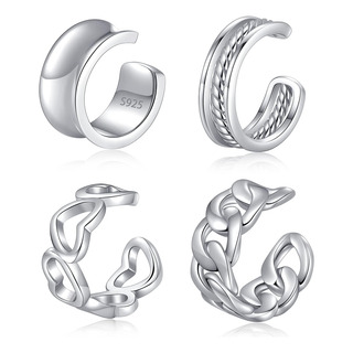 Pendientes Ear Cuffs Plata 925, Clip Sin Perforación Pendientes Ear Cuffs Plata 925, Clip Sin Perforación