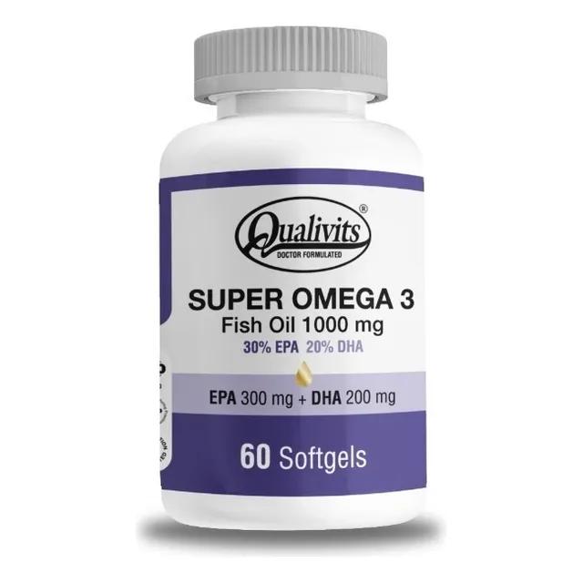 Super Omega 3 Fish Oil Qualivits 60 Cápsulas Sabor Sin sabor