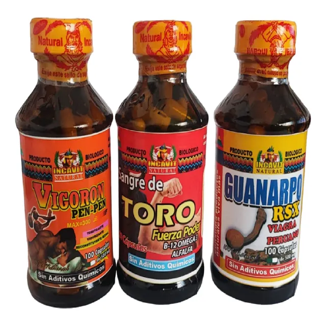  Vigoron Pen-pen Sangre Toro  Guanarpo Pack 3 Frasco