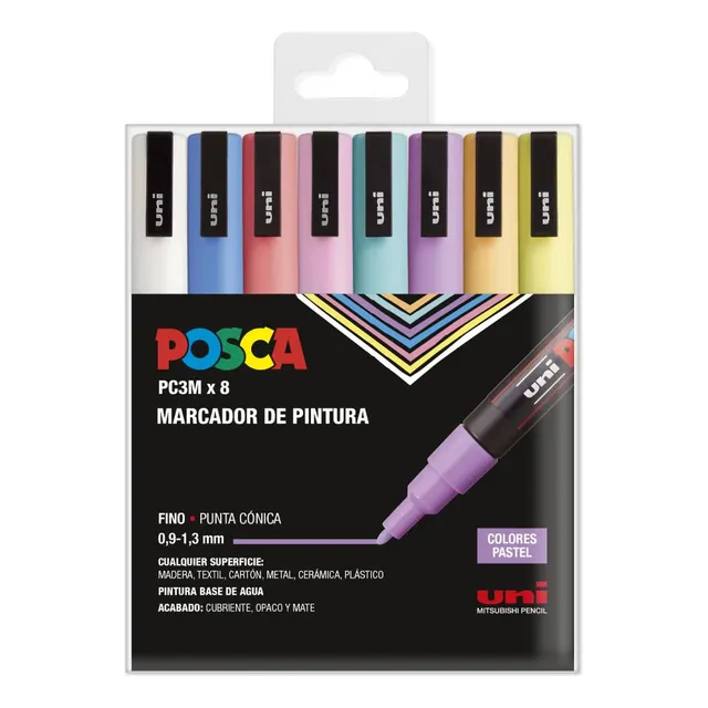 Plumones De Pintura Acrilica Posca Colores Pastel Pc3m