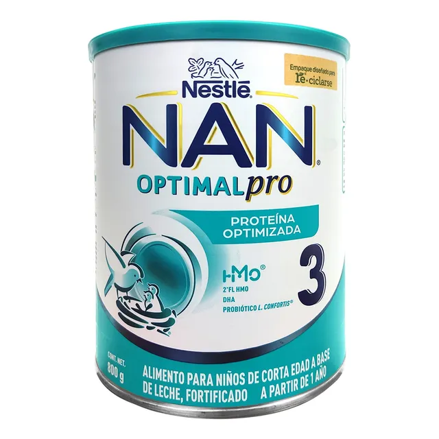 Nan Optimalpro 3 Fórmula Láctea 800gr De 1 A 3 Años Hmo Hda
