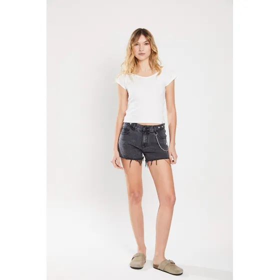 Short Denim Night Black Grey - Black Grey - Koxis Mujer