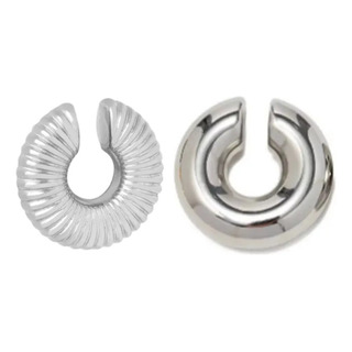 Aretes Earcuff Chunky Liso + Textura Acero Inoxidable Aretes Earcuff Chunky Liso + Textura Acero Inoxidable