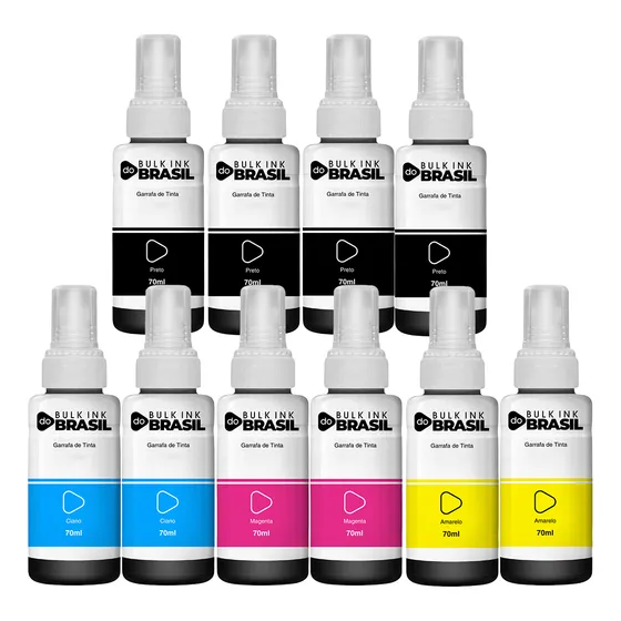 Kit 10 Refil Tinta Para Epson T664 L455 L495 L380 Cmyk