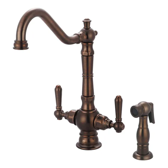 Grifo Cocina Do Asa Acabado Bronce Aceitado