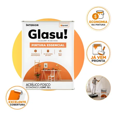 Tinta Para Parede Fosca Econômica Glasu / Suvinil Branco Fosco