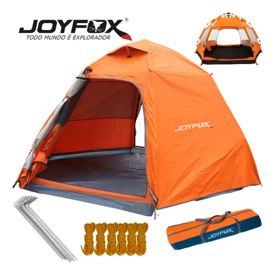 Barraca Camping Impermeavel 3000mm Automática Grande Com Capa De Chuva Upf50+ Tecido Oxford 4-5 Pessoas 270*270*155 Cm Joyfox Original E Genuíno, Ventilação + Impermeabilização Para Duas Finalidades