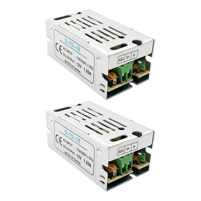 Kit 2 Piezas Fuente Conmutada Alimentación 12v 1.25a 110/220vca 15W Tecneu S-15-12