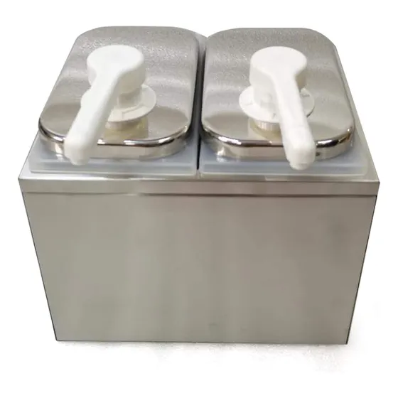 Bomba Dispensadora Salsa 4l Estacion Condimento Acero Doble
