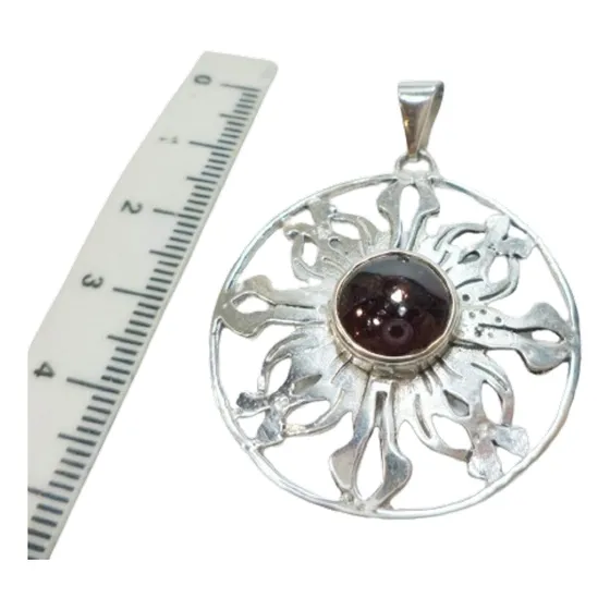 Dije Granate Plata Mandala Focus Poder Dinero Energia Salud