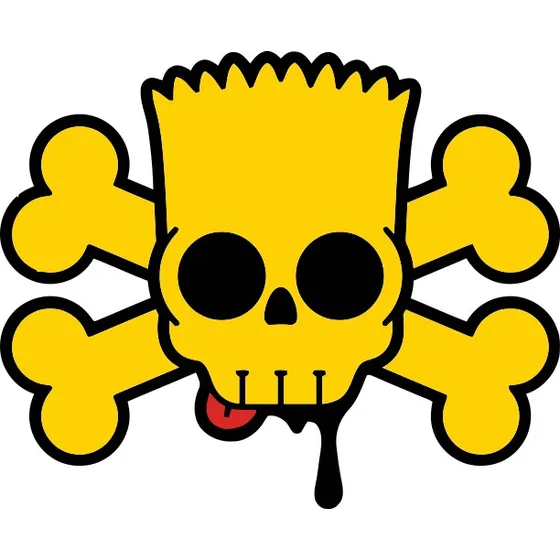 Calco Bart Simpson Skull Vinilo Sticker