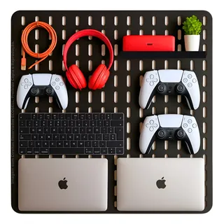 Pegboard M Setup Gamer Home Office Preto Premium Full