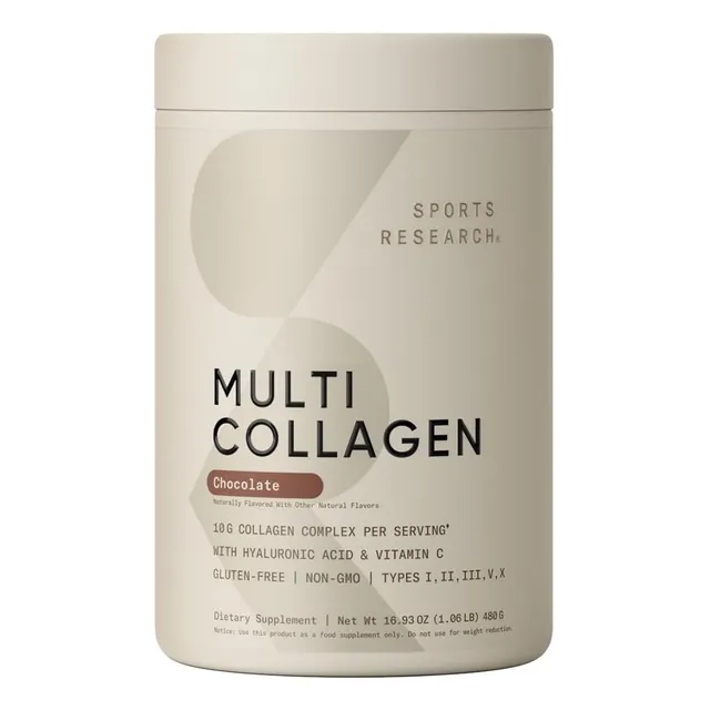 Colágeno Múltiple 10g Sports Research 480 Gr Chocolate