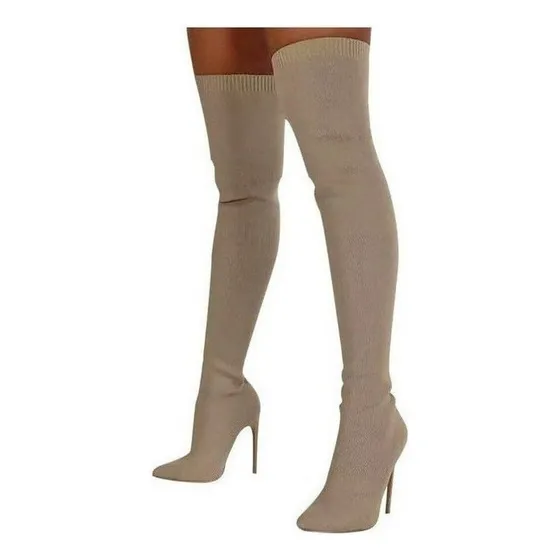 Nuevo Botas Elegantes Hasta La Rodilla De Tacón Alto