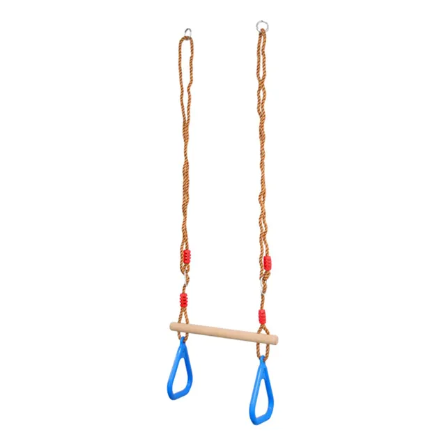 Trapeze Swing Bar For Niños Anillos Aro Colgante De Madera