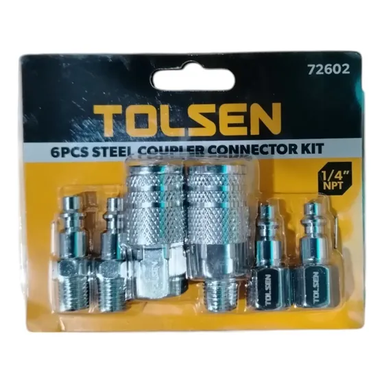 Kit De Conector De Acoplamiento De Acero 6pzs, Tolsen 72602.
