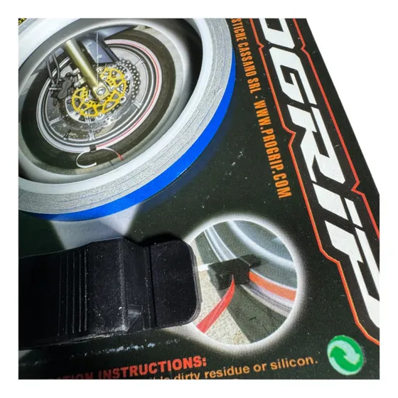 Cintas Adhesiva Llantas Moto Progrip Azul Reflectiva