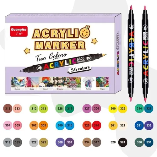 Marcadores Pintura Acrílica Plumones Doble Punta 36 Color F