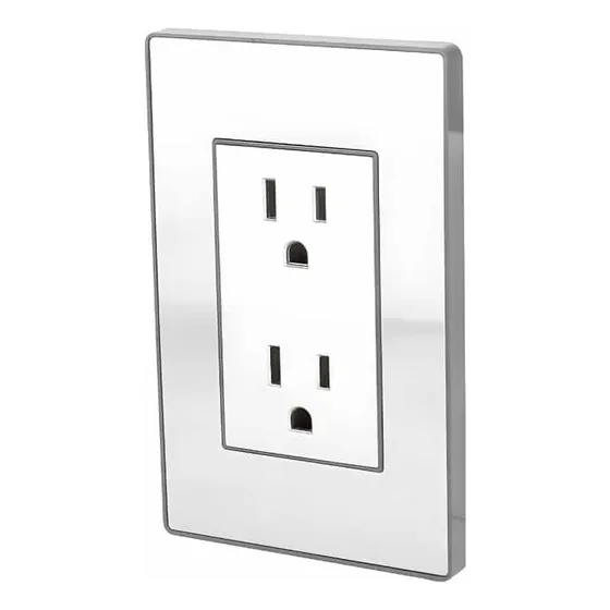 Placa Sanelec Contacto Dúplex Cordoba Plateado Paq Con 12pz 10 A 250v Plateado