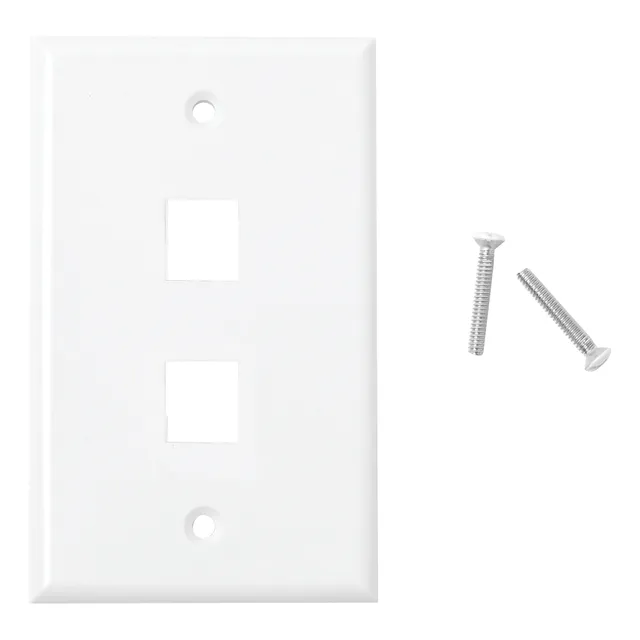 Placa De Pared De 2 Puertos, Keystone, Color Blanco