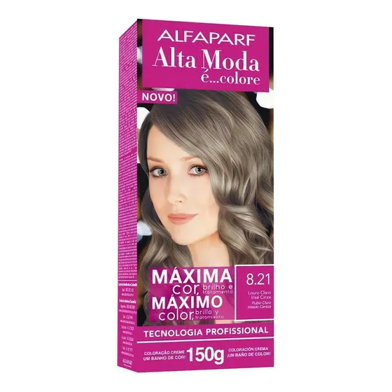 Alfaparf Alta Moda Kit Tintura Individual Permanente 150g Tono 8.21 Rubio claro irizado ceniza