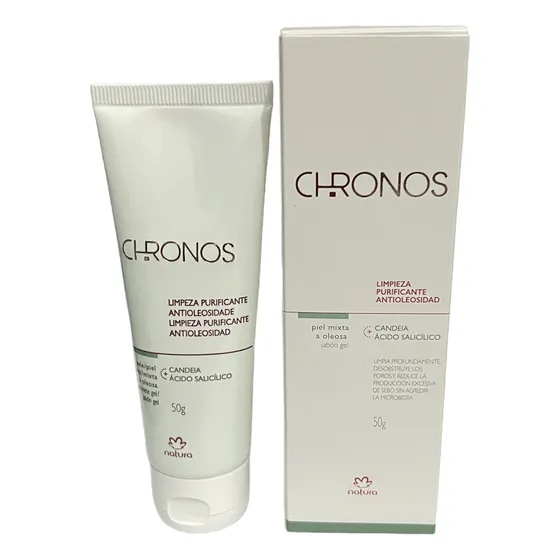 Jabón Limpieza Purificante Antioleosidad Chronos 50ml Natura Momento de aplicación Día/Noche Tipo de piel Mixta a oleosa