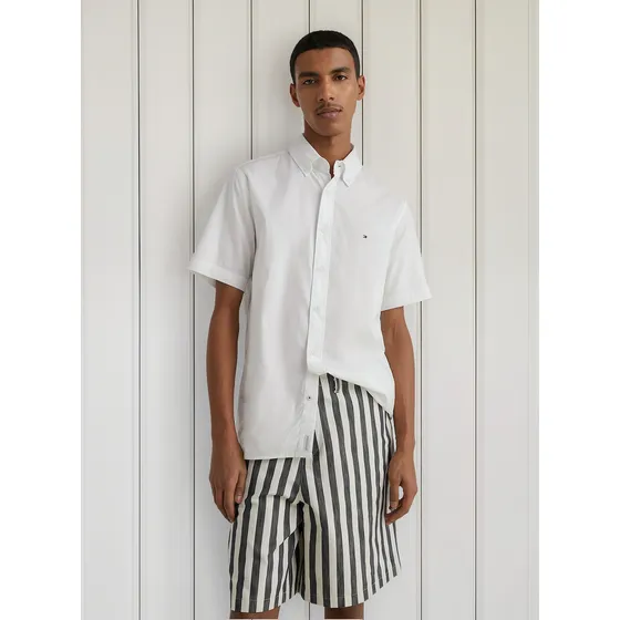 Camisa Flex Poplin Regular Fit Hombre Tommy Hilfiger Blanco