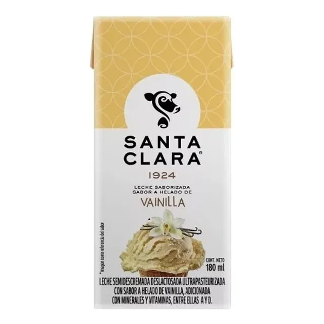 Leche Santa Clara Sabor Vainilla 180 Ml 12 Pack